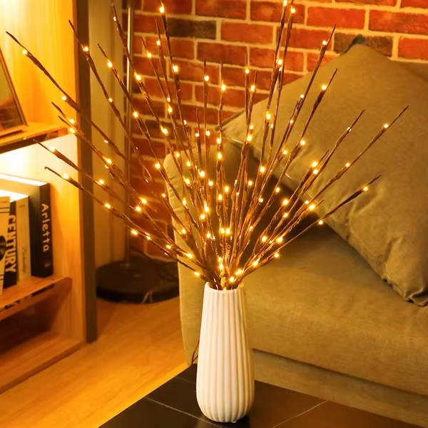 USB-drevne Forbelyste Grenelys med 60 Varme Hvide LED'er