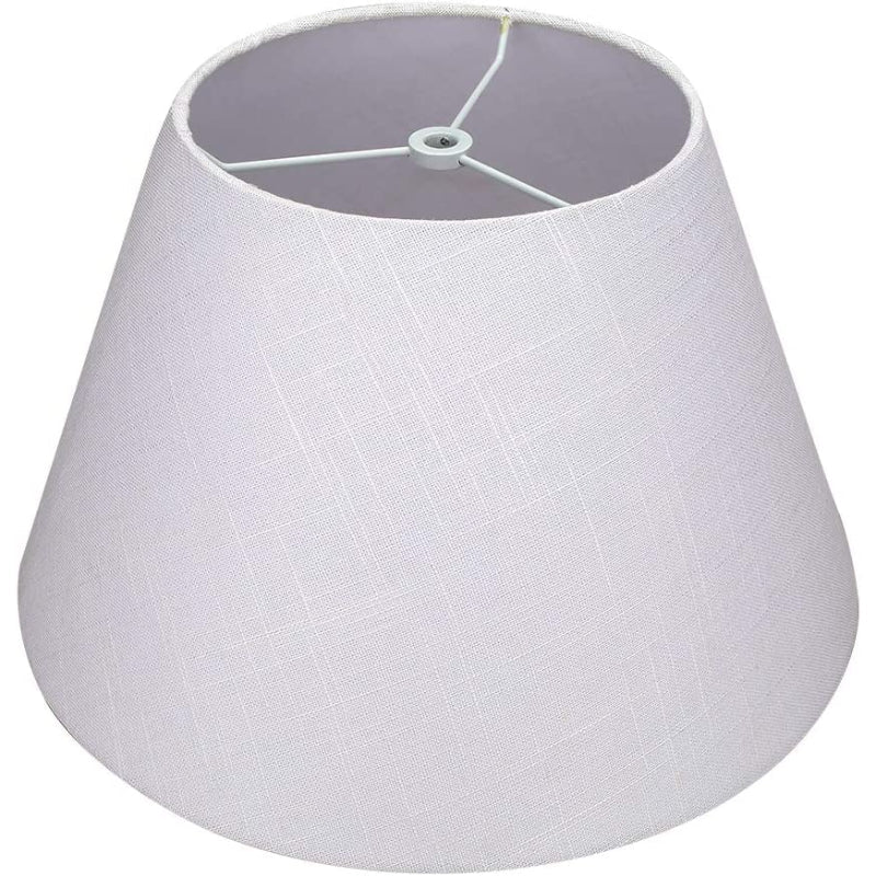 Håndlavet Medium Tøndeformet Linned Lampe Skærm i Hvid
