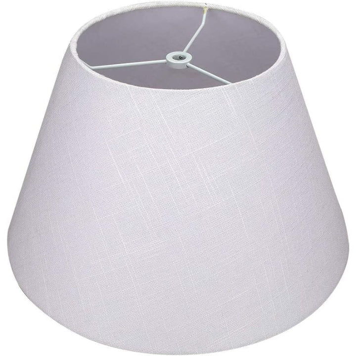 Håndlavet Medium Tøndeformet Linned Lampe Skærm i Hvid