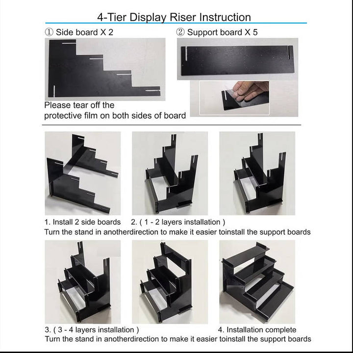 4-lags Sort Akryl Parfume Display Stativ