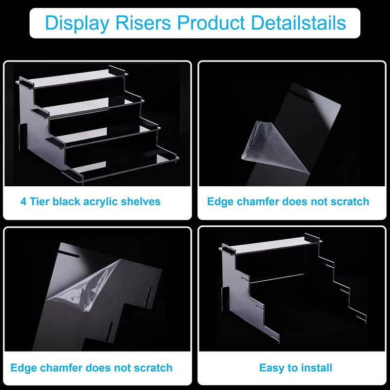 4-lags Sort Akryl Parfume Display Stativ