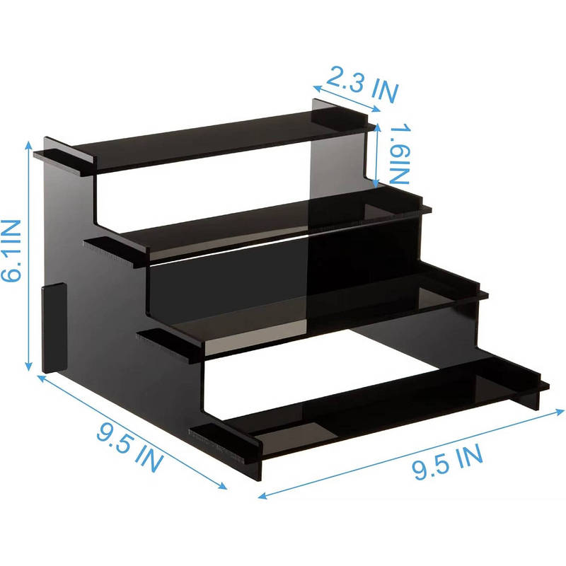 4-lags Sort Akryl Parfume Display Stativ