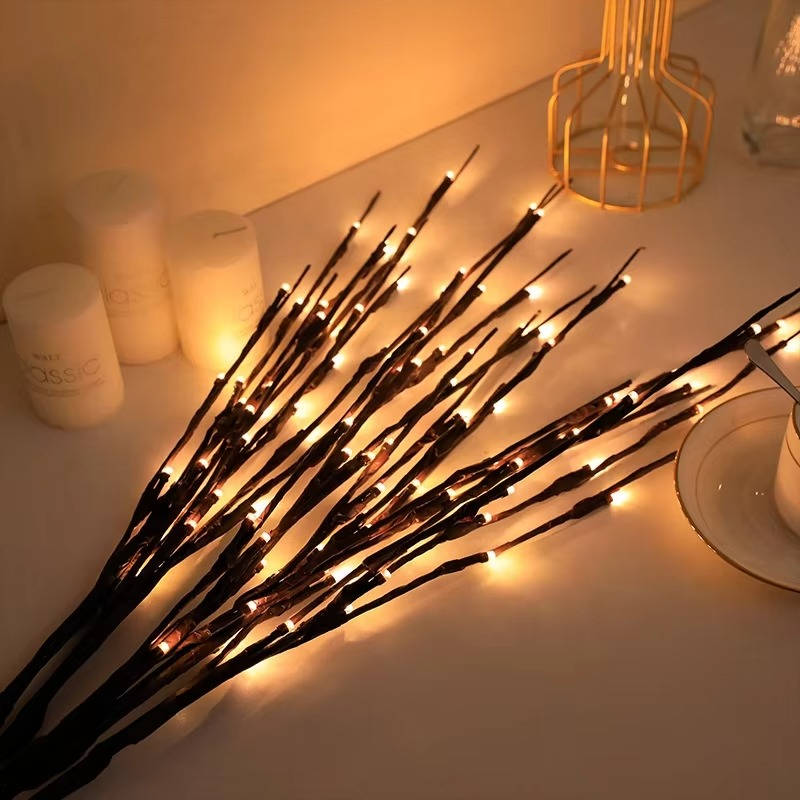 USB-drevne Forbelyste Grenelys med 60 Varme Hvide LED'er