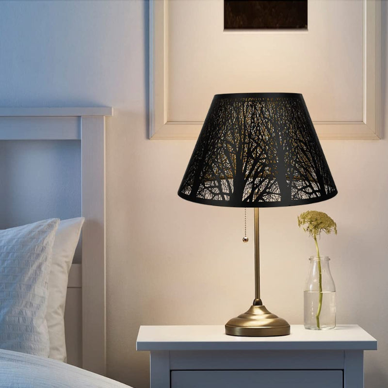 Håndlavet Medium Tøndeformet Linned Lampe Skærm i Hvid