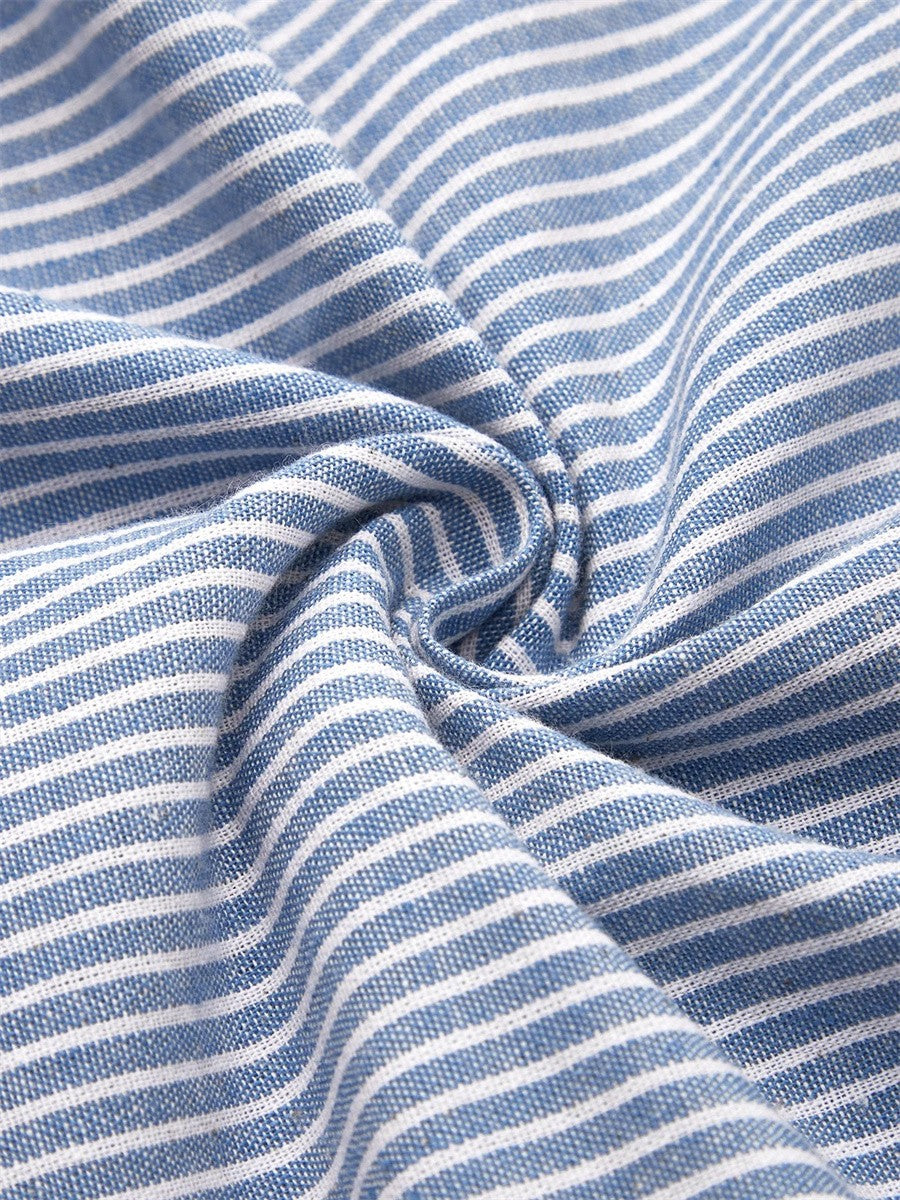Kay™ | Stribet Midi Kjole Med Knapper