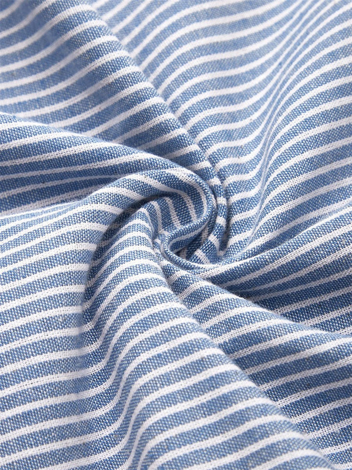 Kay™ | Stribet Midi Kjole Med Knapper