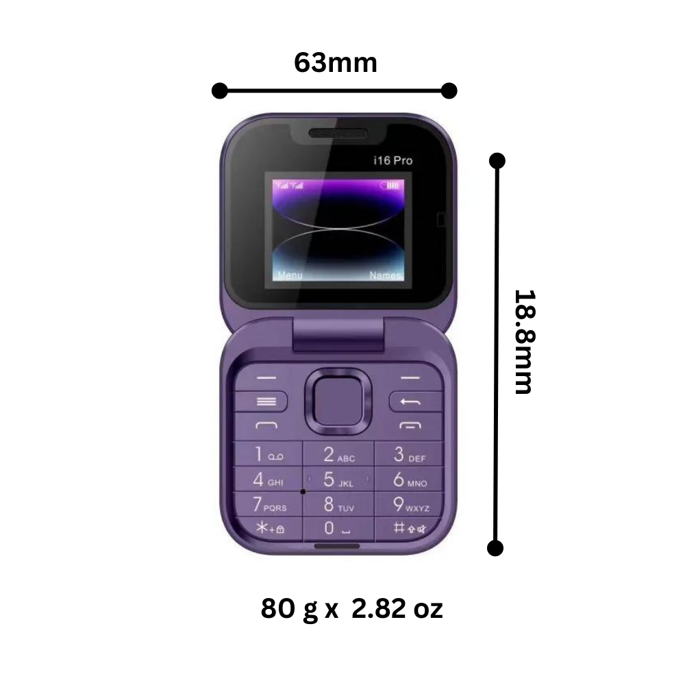 Kompakt Foldbar Dual SIM Mobiltelefon med HD Kamera
