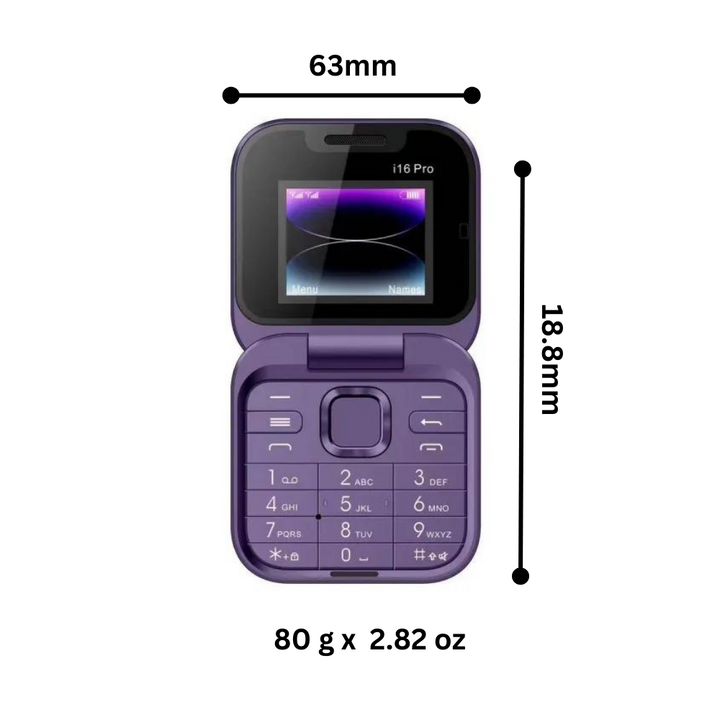 Kompakt Foldbar Dual SIM Mobiltelefon med HD Kamera