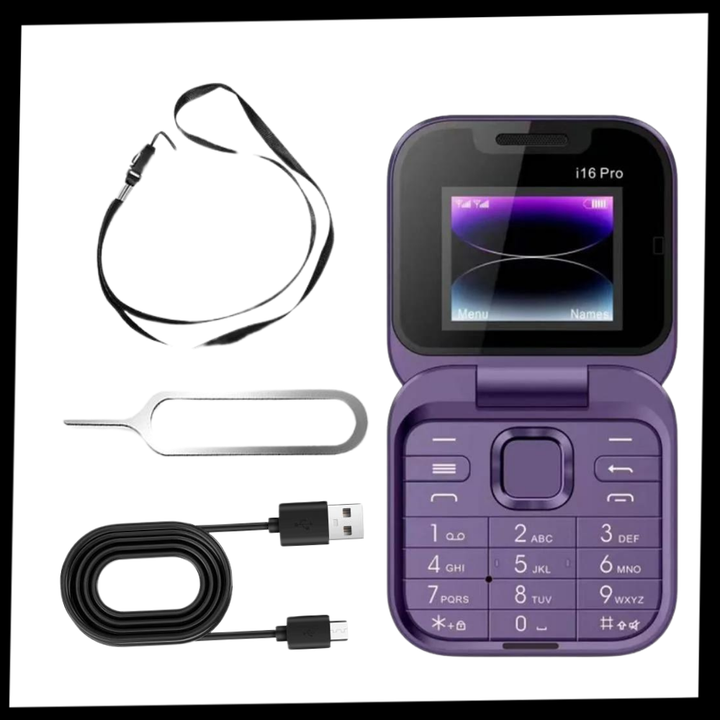 Kompakt Foldbar Dual SIM Mobiltelefon med HD Kamera