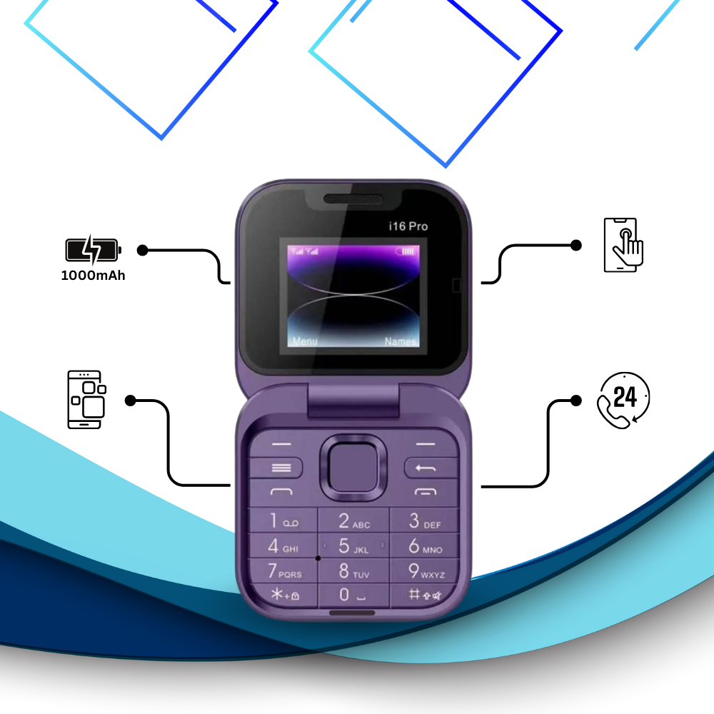 Kompakt Foldbar Dual SIM Mobiltelefon med HD Kamera