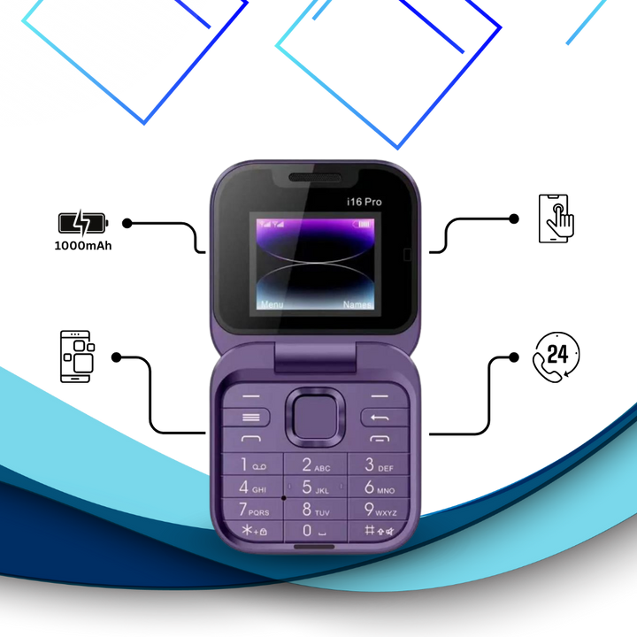 Kompakt Foldbar Dual SIM Mobiltelefon med HD Kamera