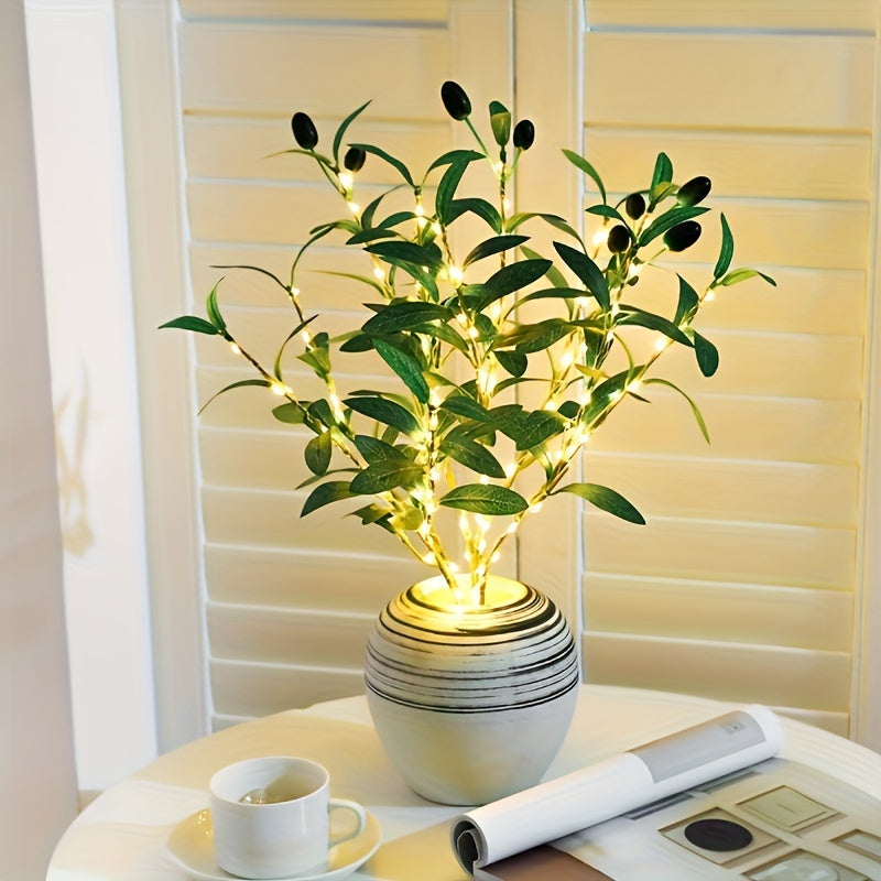 Oliventræ LED Lampe med Blødt Lys
