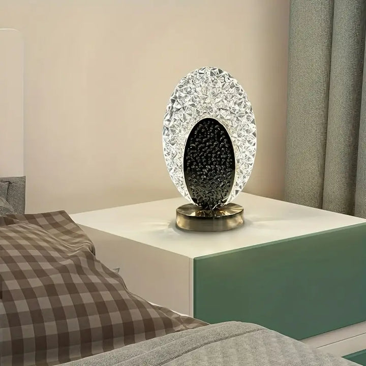 Justerbar Bordlampe med Påfuglemotiv og Genopladeligt Batteri