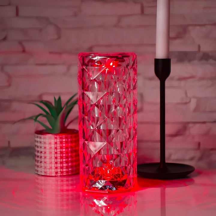Krystal Touch Bordlampe med 16 Farver og USB-C Genopladning