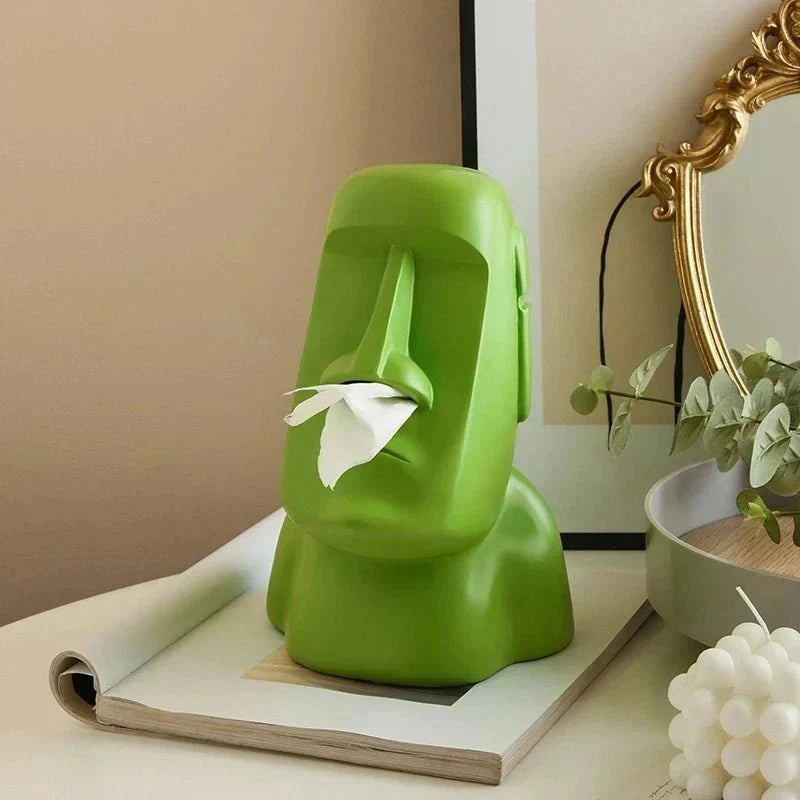 Harpiks Tissue Box med Påskeø Statuer Design