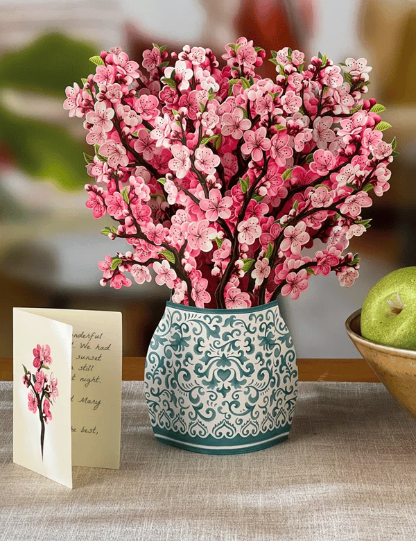 Realistisk Pop-up Blomsterkunst med Hilsen Kort