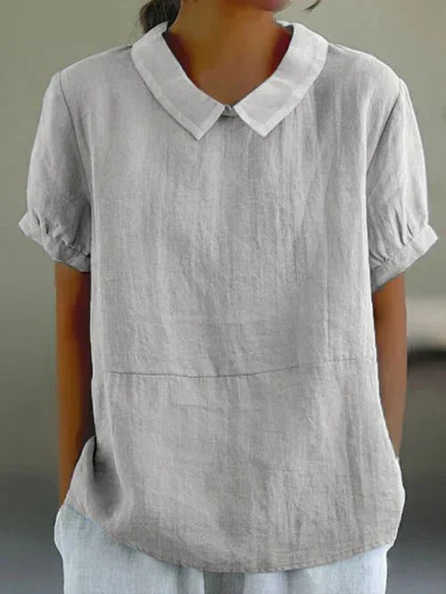 Ivy | Kvinders Peter Pan Krave Kortærmet Casual Top