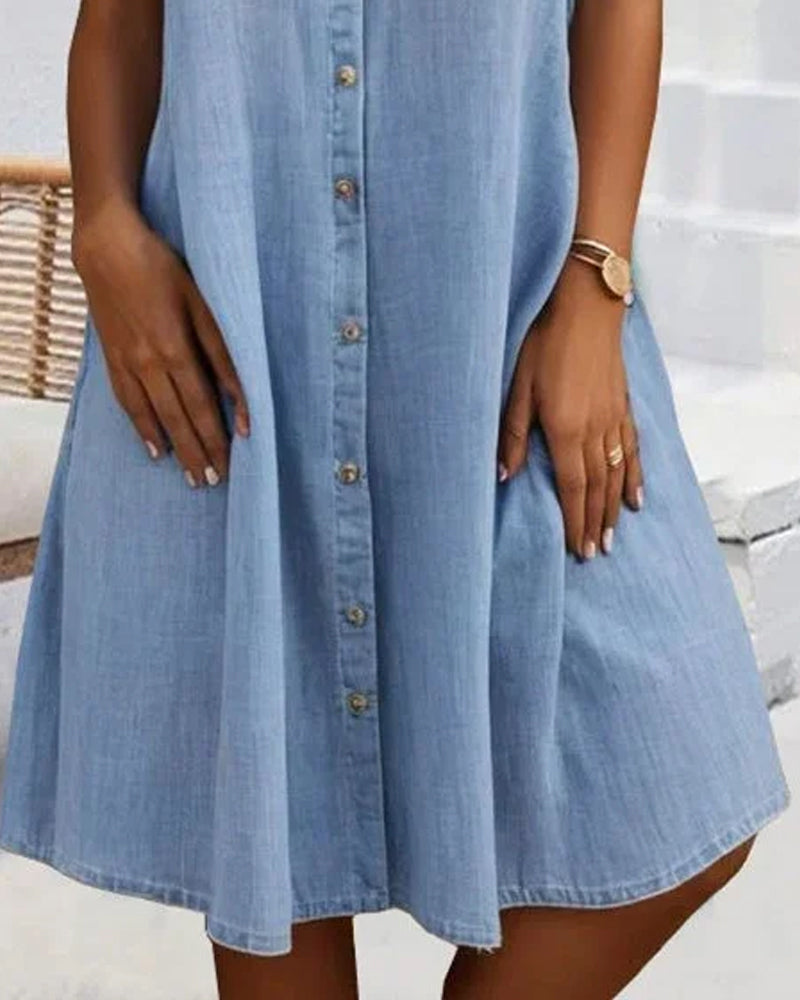 Jennifer™ | Letvægts Denim-look Kjole