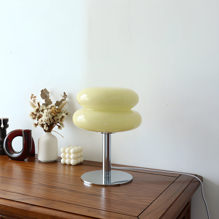 Italiensk Glas LED Bordlampe i Æggeform - Vintage Chic