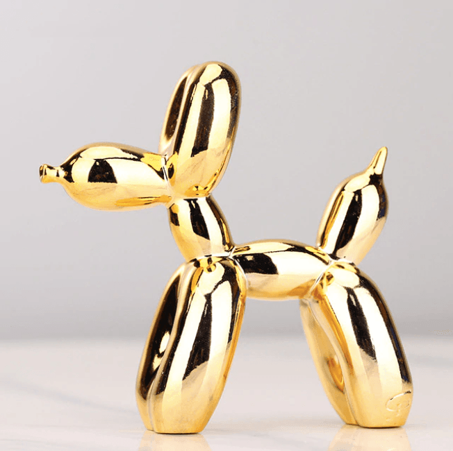 Abstrakt Ballonhund Skulptur i Elektroplateret Resin