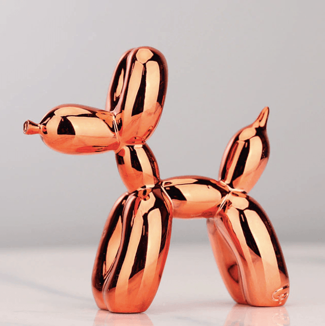 Abstrakt Ballonhund Skulptur i Elektroplateret Resin