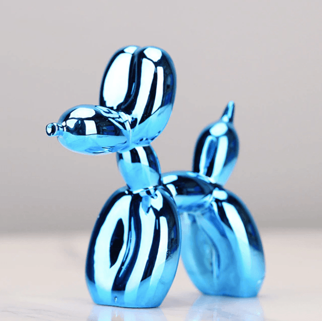 Abstrakt Ballonhund Skulptur i Elektroplateret Resin