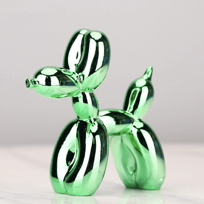 Abstrakt Ballonhund Skulptur i Elektroplateret Resin