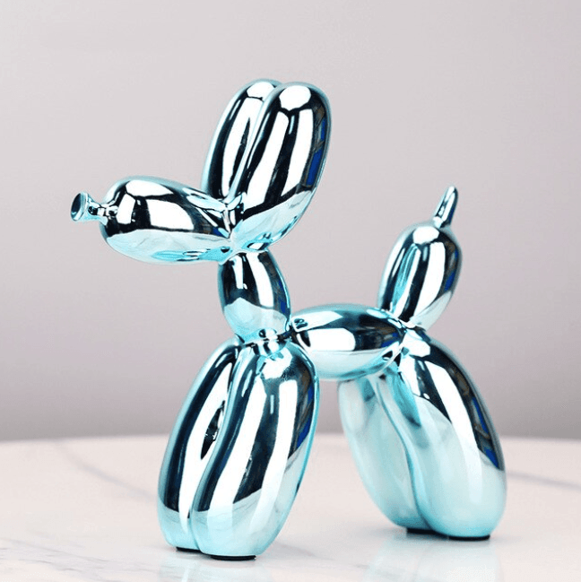 Abstrakt Ballonhund Skulptur i Elektroplateret Resin