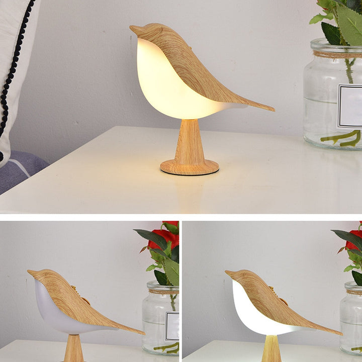 Træfugl Bordlampe med Blødt LED Lys