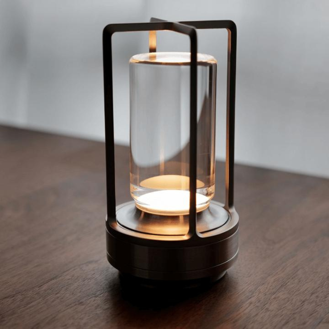 Krystalglas Bordlampe med Touch Control og USB Opladning