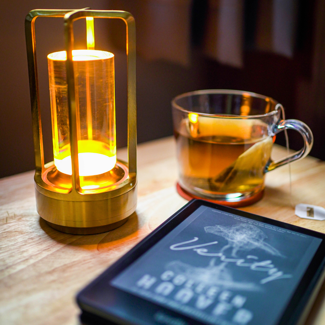 Krystalglas Bordlampe med Touch Control og USB Opladning