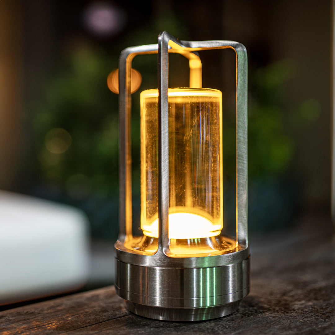 Krystalglas Bordlampe med Touch Control og USB Opladning
