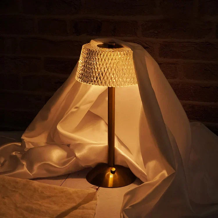 Trådløs Krystalbordlampe med USB-genopladeligt LED-lys