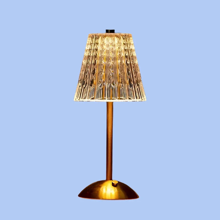 Krystal Bordlampe med USB Opladning og Trådløs Design