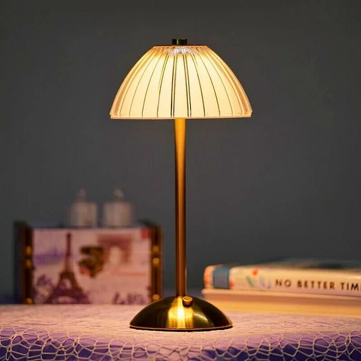 Krystal Bordlampe med USB Opladning og Trådløs Design