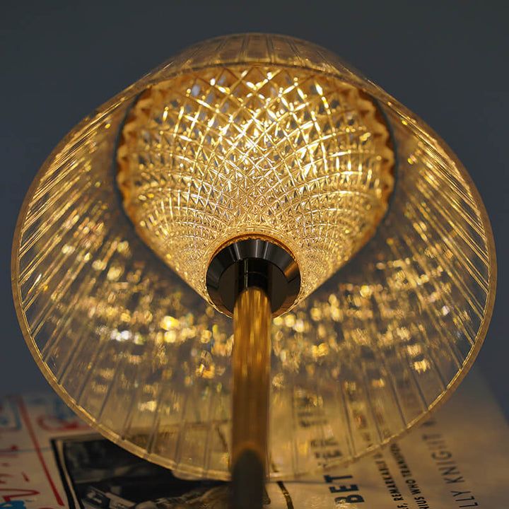 Trådløs Krystalbordlampe med USB-genopladeligt LED-lys