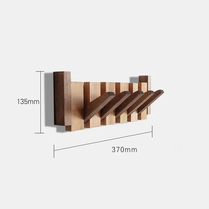 Elegant Træ Tøjstativ med Foldbare Kroge