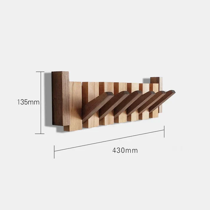 Elegant Træ Tøjstativ med Foldbare Kroge
