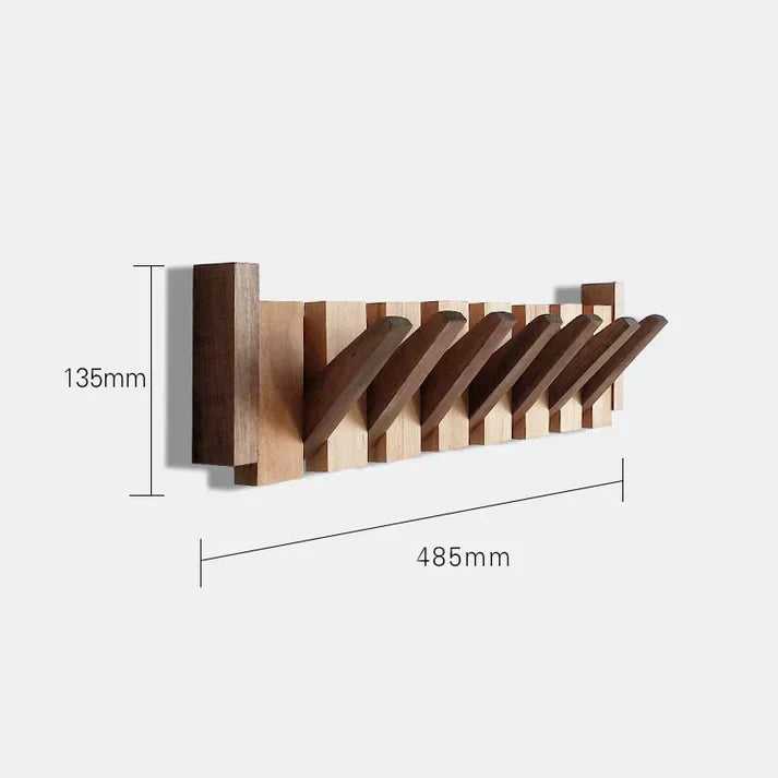 Elegant Træ Tøjstativ med Foldbare Kroge