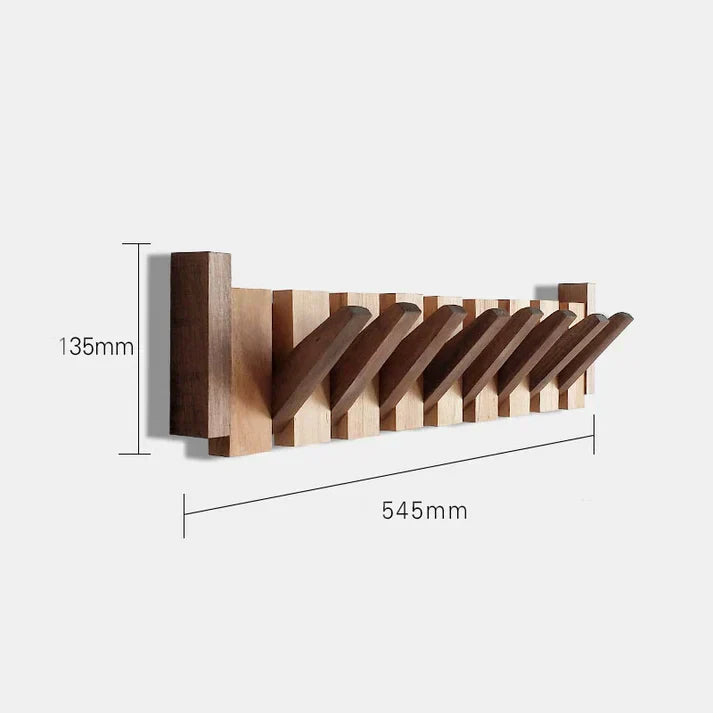 Elegant Træ Tøjstativ med Foldbare Kroge