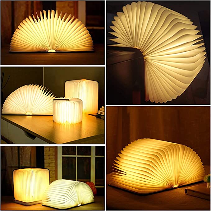 Foldbar LED Bordlampe med Berøringskontrol - USB Genopladelig Bogdesign