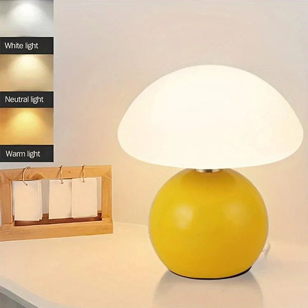 Keramisk Svampelampe med LED Lys og Elegant Design