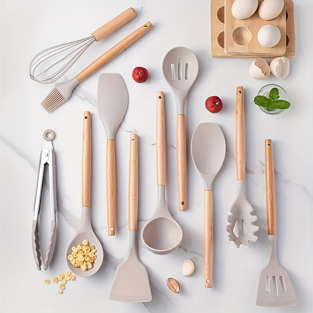 Varmebestandigt Silicone Køkkenredskabs Sæt med Non-Stick Design