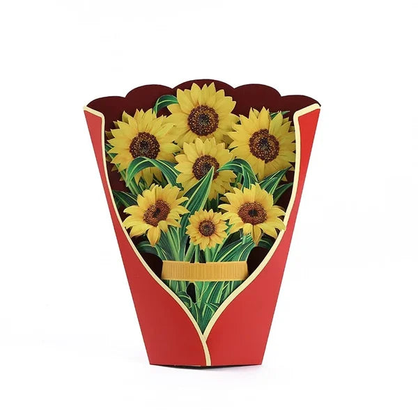 Realistisk Pop-up Blomsterkunst med Hilsen Kort