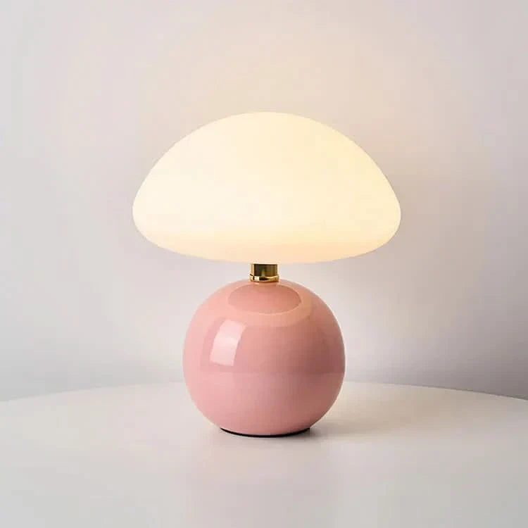 Keramisk LED Bordlampe med Justerbar Farvetemperatur i Blush Cloud