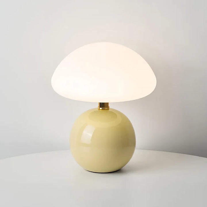 Keramisk Svampe Bordlampe med Justerbar LED Belysning