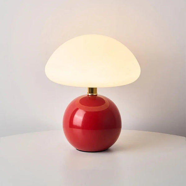 Keramisk Svampelampe med LED Lys og Elegant Design