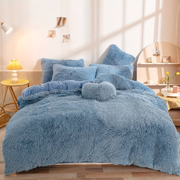 Luksuriøst Ultra Blødt Plush Dynebetræk Sæt med Lynlås
