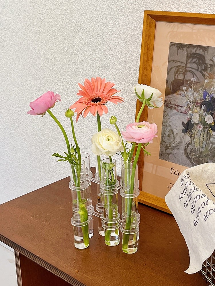 Justerbar Glastube Vase i Borosilikatglas med Hængsler