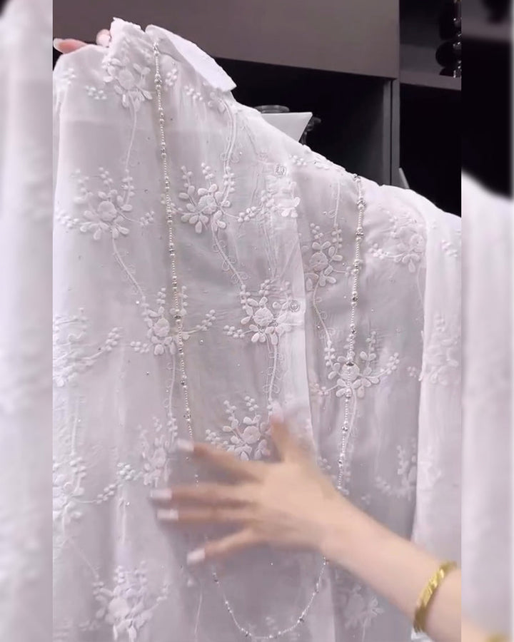 Anneliese™ | Blomstret skjorte med ensfarvet design og dropped shoulders